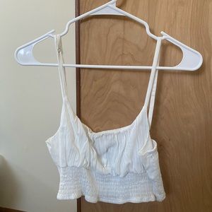 WHITE CROPPED TANK TOP